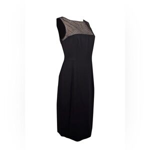 L'Agence Black Sheath Dress Rhinestone Embellishment (D7)